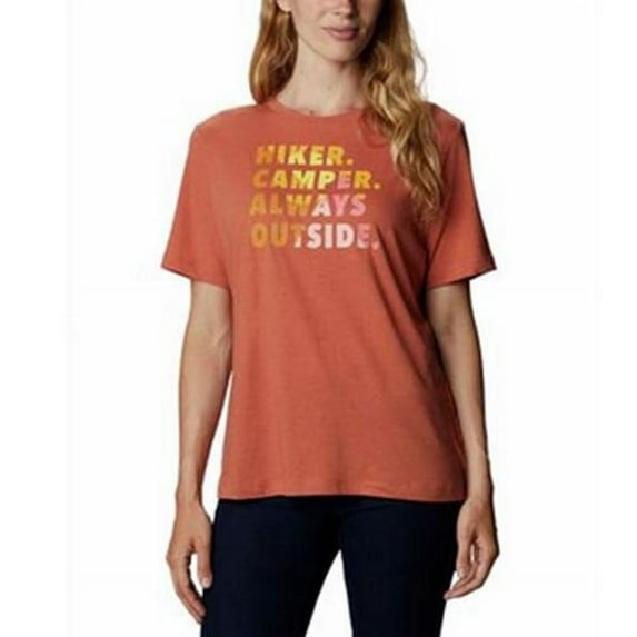 Columbia Womens Plus Size Graphic-Print T-Shirt,Teak Brown,1X