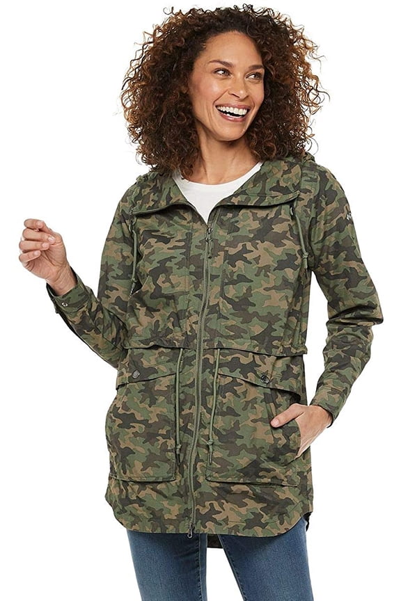 Womens Plus Size West Bluff Printed Hooded Jacket Size 2X