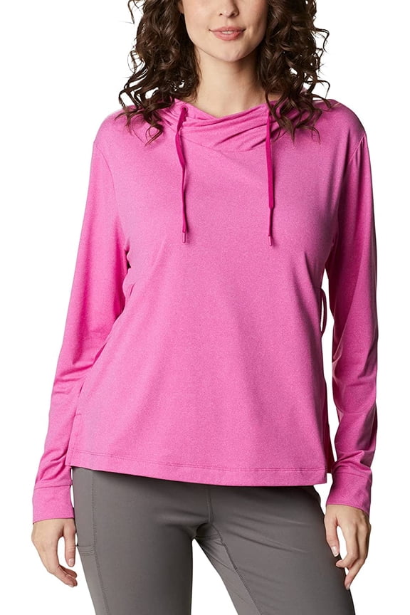 Womens Slack Water Knit Hoodie Wild Fuchsia Heather Large