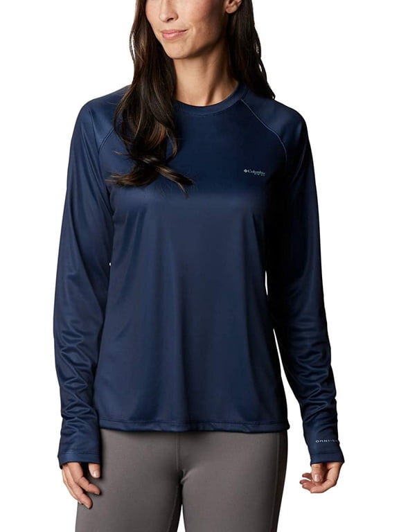 Womens Tidal PFG Printed Triangle Long Sleeve Shirt Collegiate Navy, Kona Print XX-Large