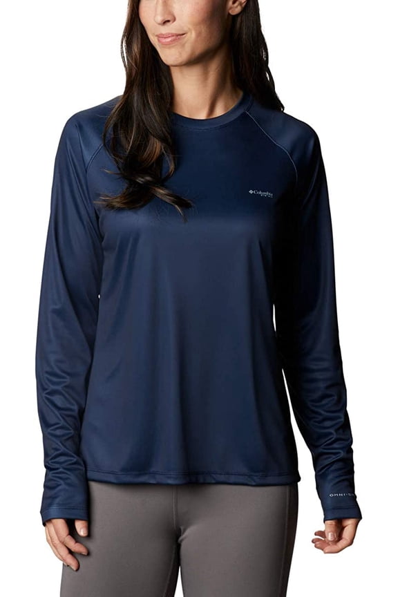 Womens Tidal PFG Printed Triangle Long Sleeve Shirt Collegiate Navy, Kona Print XX-Large