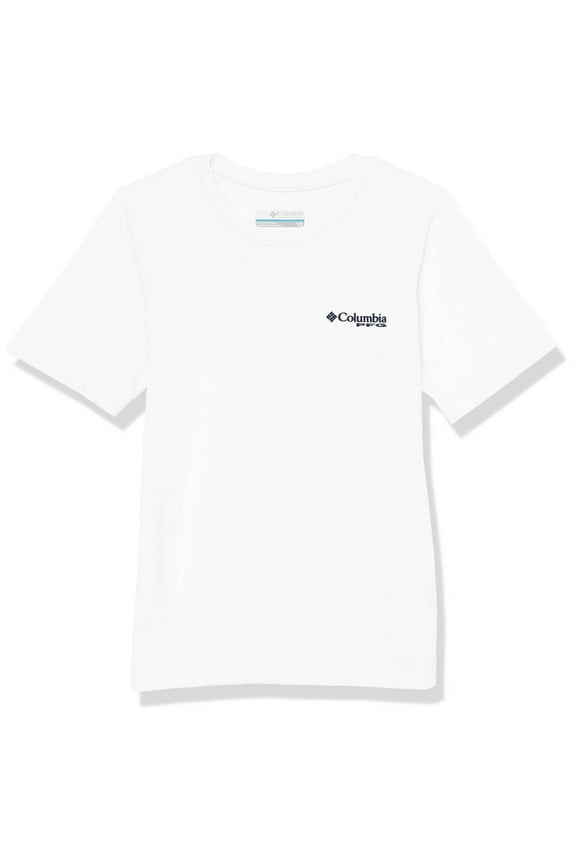 Youth Boys PFG Short Sleeve Graphic Tee, White/PFG Elements Graphic, Small