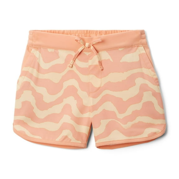 Columbia Youth Girls Sandy Shores Boardshort, Sunkissed Wavy/Apricot Fizz, Medium
