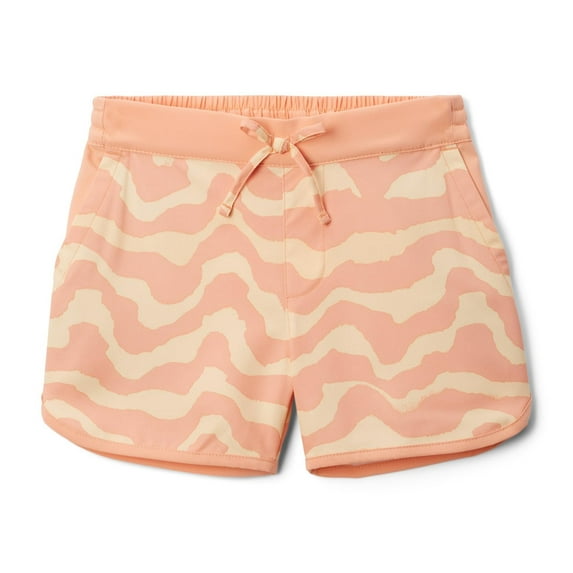 Columbia Youth Girls Sandy Shores Boardshort, Sunkissed Wavy/Apricot Fizz, X-Small