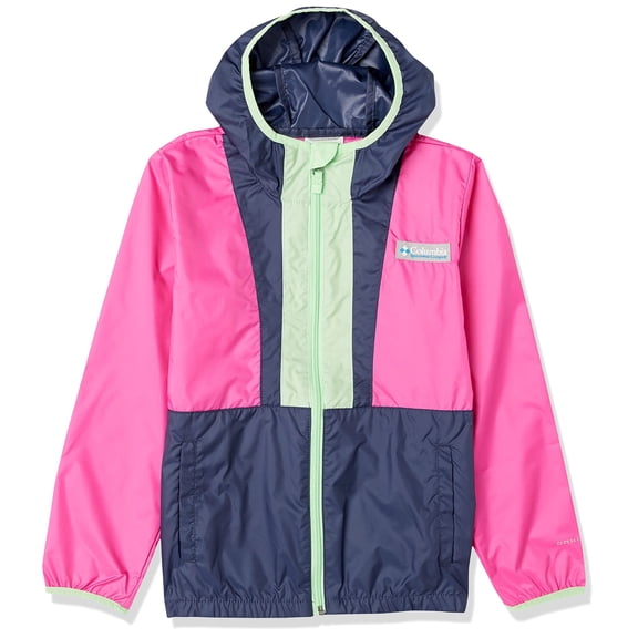 Columbia Youth Unisex Back Bowl Hooded Windbreaker Pink L