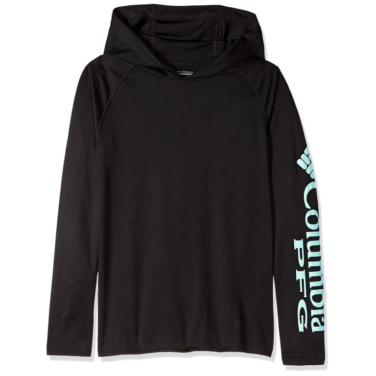 Columbia Youth Unisex PFG Terminal Tackle Hoodie Breathable UV Sun Protection Black