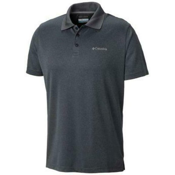 Columbia men's Utilizer Short Sleeve UV Protection Polo Shirt Shark Heather 2X