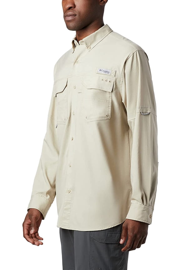 mens Blood and Guts III Long Sleeve Woven Shirt Fossil XX-Large