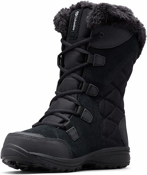 Columbia womens Ice Maiden II Snow Boot(Color-Black & Columbia Grey ...