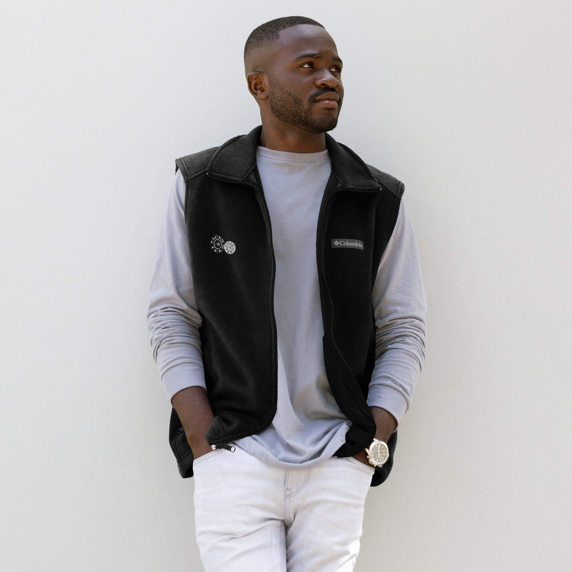 Columbia x Signature men s embroidered fleece vest Walmart