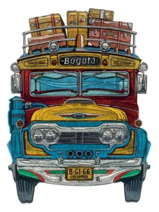 Columbian Bus Canvas Art - Barry Goodman (18 x 24)