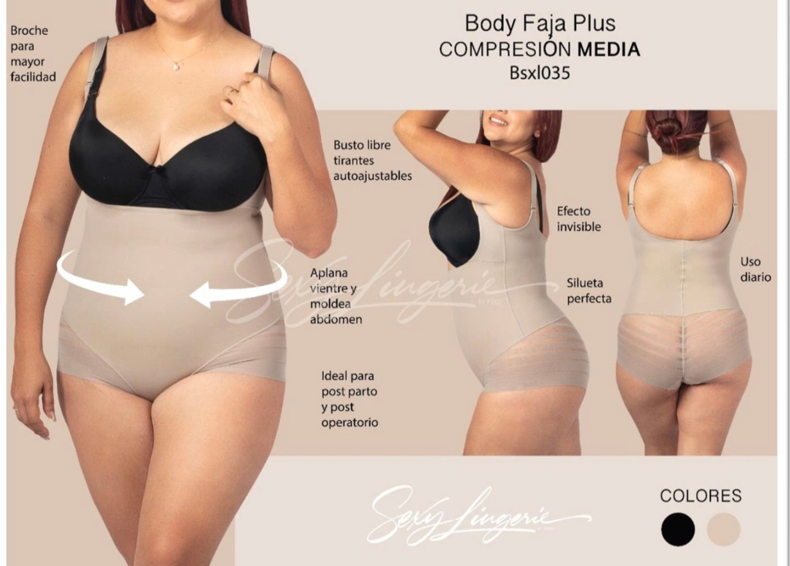 Columbian Cartagena Smart Fabric Body Faja - Medium Guam