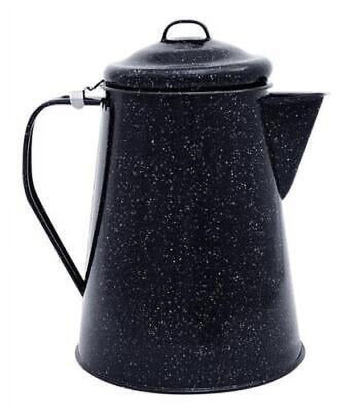 Columbian Home Black Porcelain Enamel Steel Granite Ware Coffee Boiler