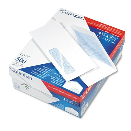 Columbian, QUACO175, No. 10 Claim Form Window Envelopes, 500 / Box, White