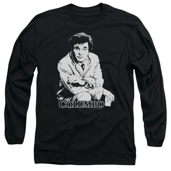 Columbo Title Long Sleeve Adult 18/1 T-Shirt Black