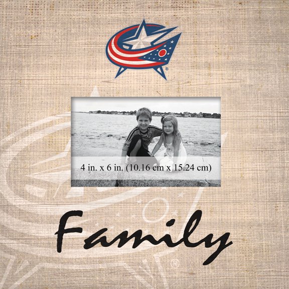 Columbus Blue Jackets 10'' x 10'' Burlap Pattern Frame