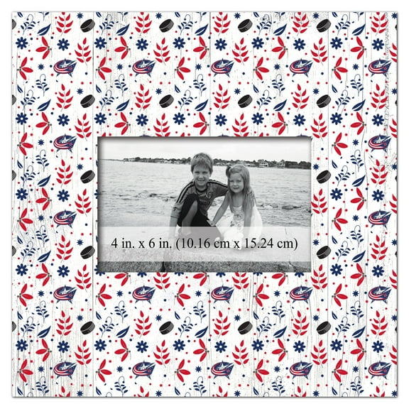 Columbus Blue Jackets 10'' x 10'' Floral Pattern Frame