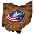 thumbnail image 1 of Columbus Blue Jackets Distressed State Cutout Sign, 1 of 1