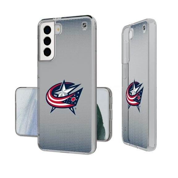 Columbus Blue Jackets Linen Logo Galaxy Clear Case