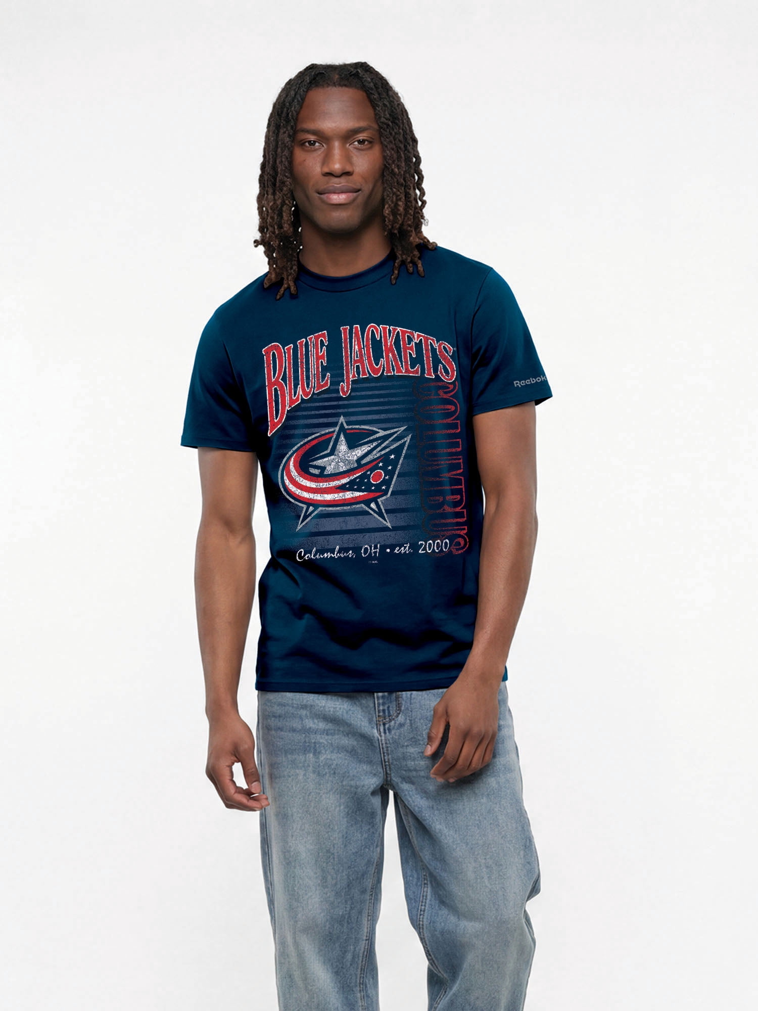 Columbus Blue Jackets Reebok Mens Crew Neck Short Sleeve T-Shirt