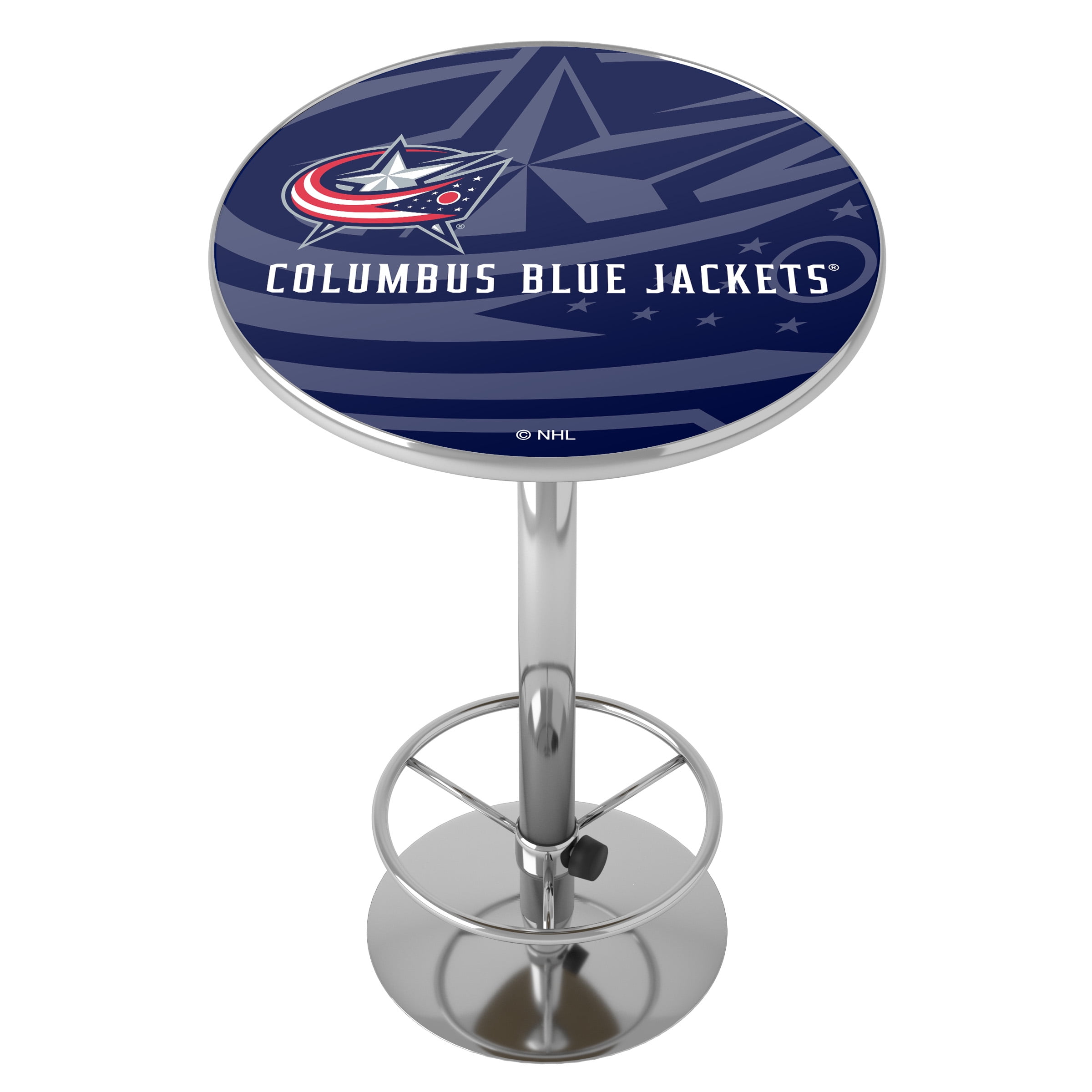 Columbus Blue Jackets Watermark Bar Table with Adjustable Footrest and Acrylic Top