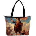 thumbnail image 1 of Columbus Day Canvas Leather Mix Hand-Held Tote Bag Twill Sponge Jeanette 30x10.5x39cm/11.8x4.1x15.4in, 1 of 5
