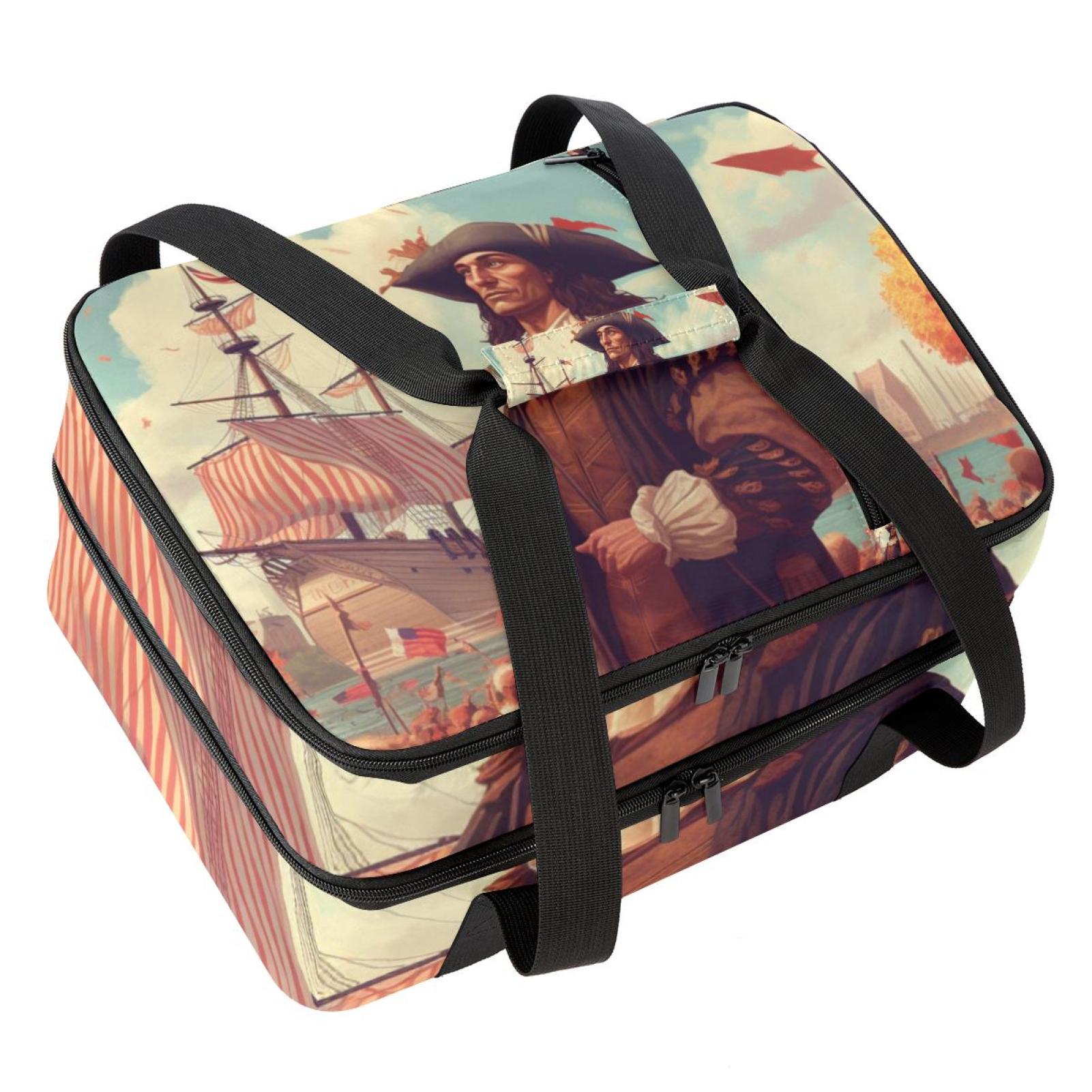Columbus Day Double Layered Insulated Refrigerated Lunch Bag with 