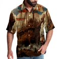 Columbus Day Men's Short Sleeve Hawaiian Beach Shirt Casual Printed