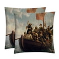 thumbnail image 1 of Columbus Day Pillow Covers Sets - Decorative Pillows for Bed and Couch - Unique Patterns - Available in 16x16, 18x18, and 20x20 Inches - Set of 2 for Any Occasion, 1 of 6