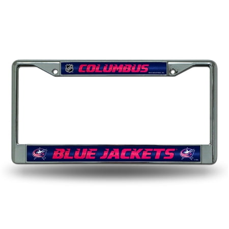 Columbus Hockey Blue Jackets Standard Size Chrome License Plate Frame - It Sparkles! - Let's Go!