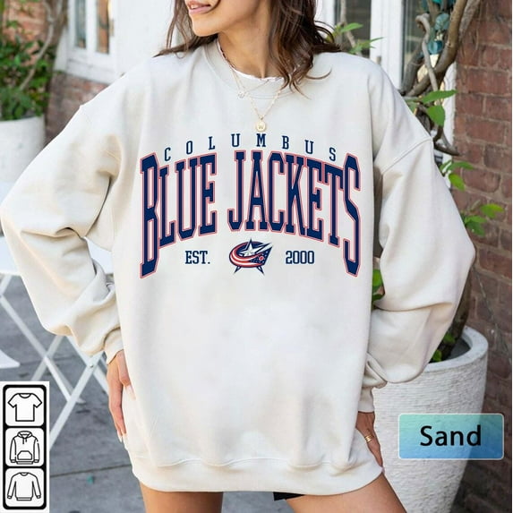 Columbus Hockey Sweatshirt, Vintage Blue Jackets Hockey Shirt, Gift for Fan,White Color,Size XL