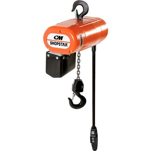 Columbus Mckinnon B680768 12 FPM, 110V Shopstar 0.25 Ton Electric Chain Hoist with 10 ft. Lift