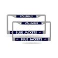 thumbnail image 1 of Columbus Hockey Blue-Jacket's (Set of 2) Lightweight Chrome Metal License Plate Frames, 1 of 6