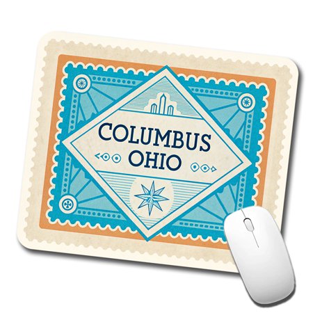 Columbus OH Ohio Travel Vacation Stamp Mouse Pad Low Profile Gaming Mat