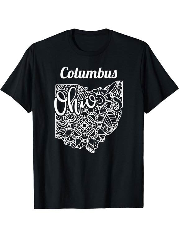 Columbus Oh City With Mandala T-Shirt