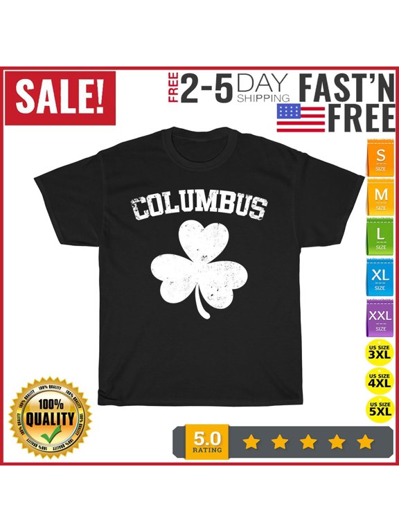 Columbus Ohio St Patrick's Day Shamrock Vintage T Shirt Men Women Fashion NEW