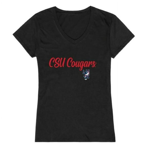 Columbus State University Cougars Women Script T-Shirt, Black - Small