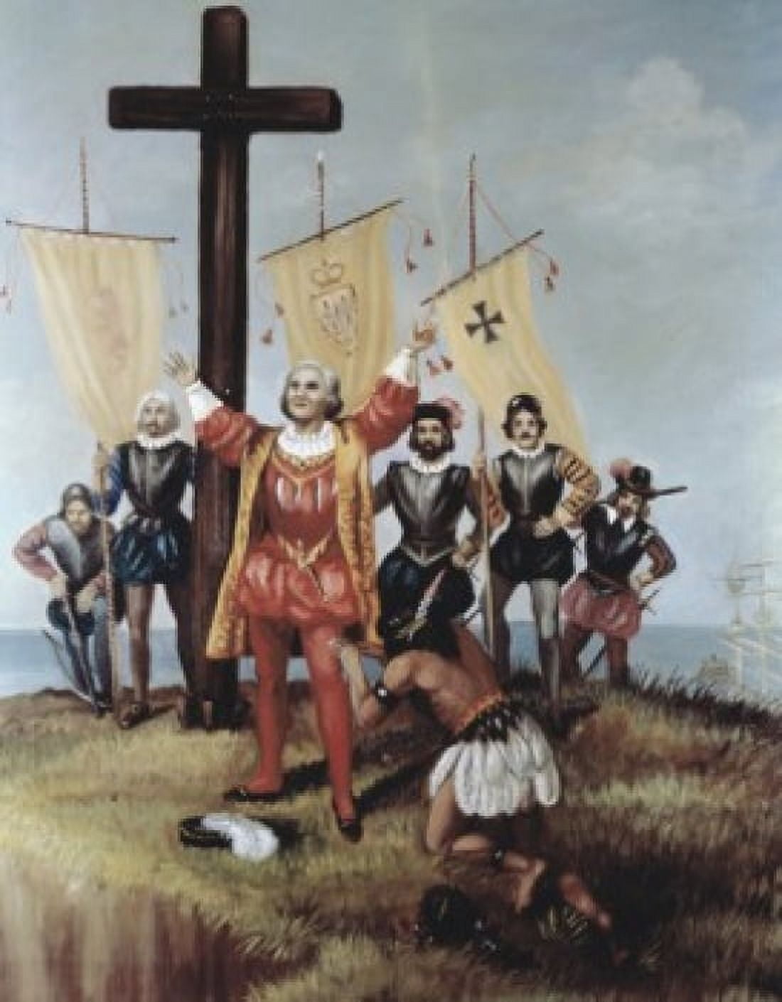 Columbus Takes Possession of the New World (Cont) Vittorio Bianchini (1797-1880 Italian) Canvas Art - Vittorio Bianchini (18 x 24)