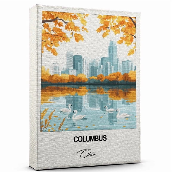 Columbus Travel Poster Canvas Ohio Canvas Unique Gift Idea for Home, Office, or Living Space