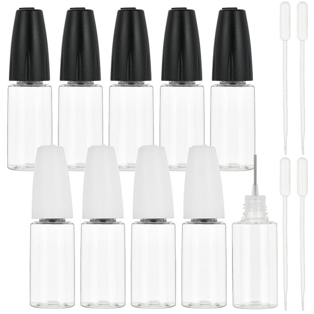 Column PET Refillable Dropper Bottle with Stainless Steel Pin and Disposable Plastic Transfer Pipettes Mixed Color 24pcs/set