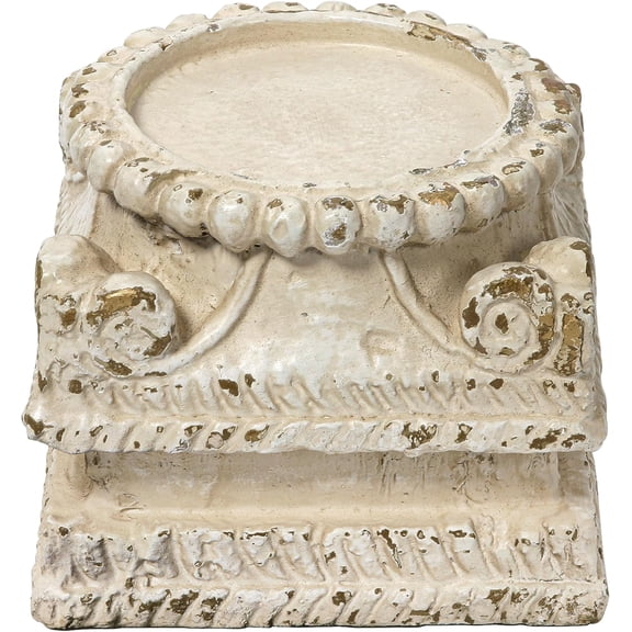 Column Pedestal Stand for Decoration Display, Distressed White Small Plant Stand, Large Candle Stand, Column Side Table, Classic Plinth Bases for Wedding Party Home Garden