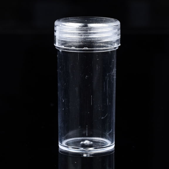 Column Polystyrene Bead Storage Container for Jewelry Beads Small Accessories Clear 4.9x2.5cm Inner Diameter: 2cm