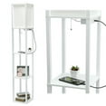 thumbnail image 1 of Column Shelf Floor Lamp with Linen Shade, White, 1 of 1