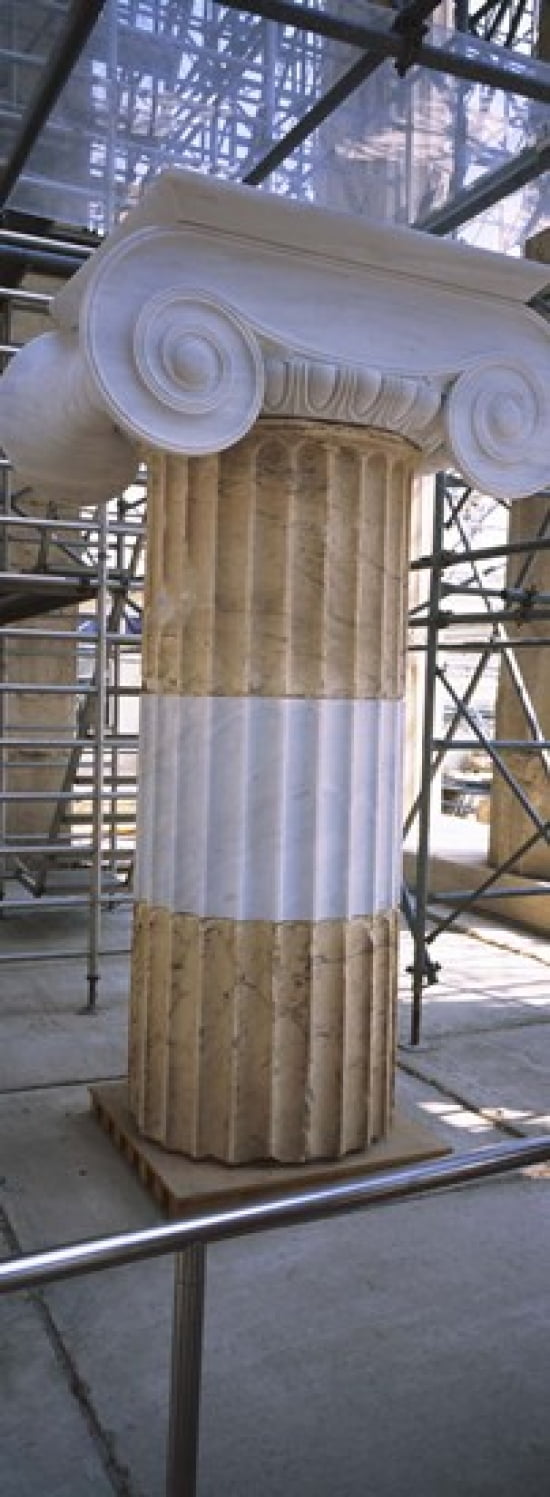 Column in the Acropolis Athens Greece Canvas Art - Panoramic Images (18 x 7)