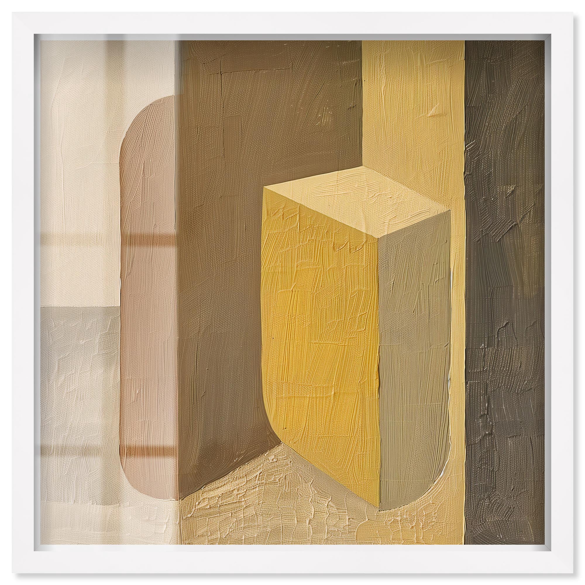 Columnar Forms I Shadowbox Print Boho Abstract Art by Art Remedy, White ...
