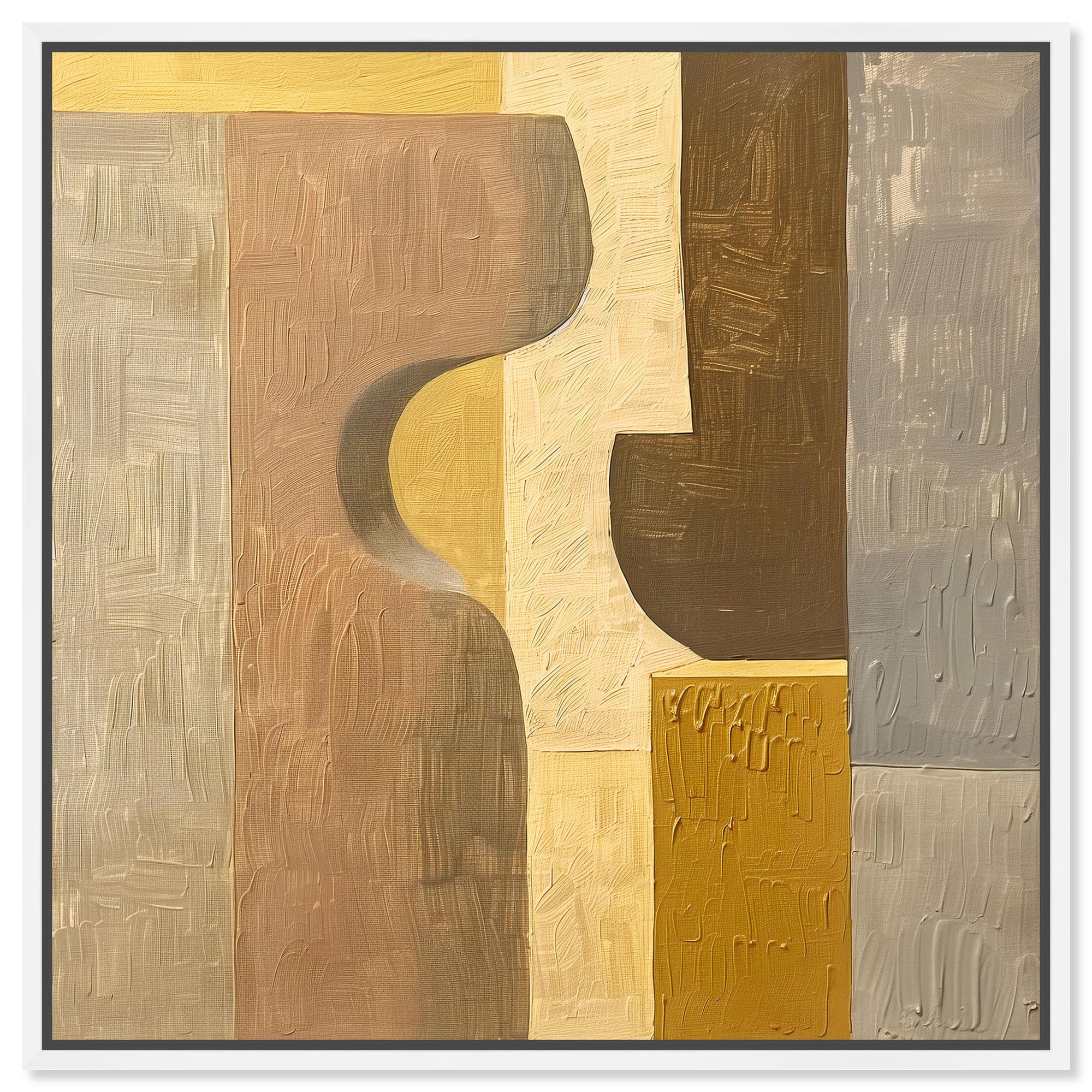 Columnar Forms II Canvas Print Boho Abstract Art by Art Remedy, White ...
