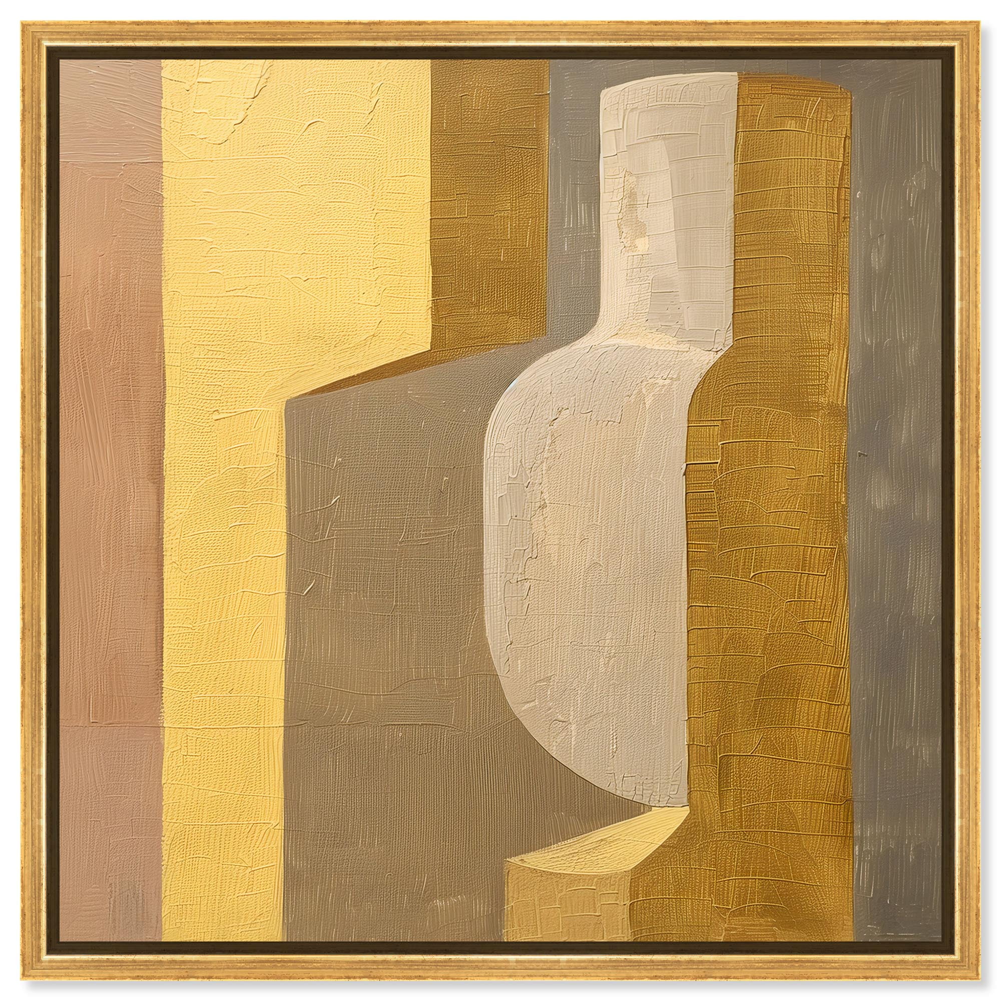 Columnar Forms III Canvas Print Boho Abstract Art by Art Remedy, Gold ...