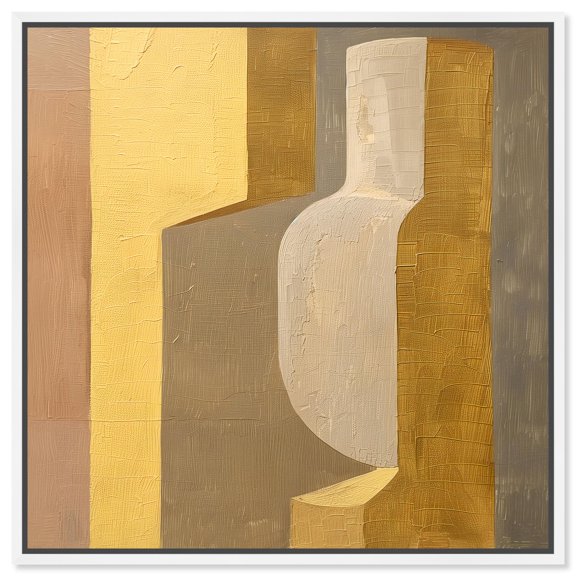 Columnar Forms III Canvas Print Boho Abstract Art by Art Remedy, White Frame, 30 x 30
