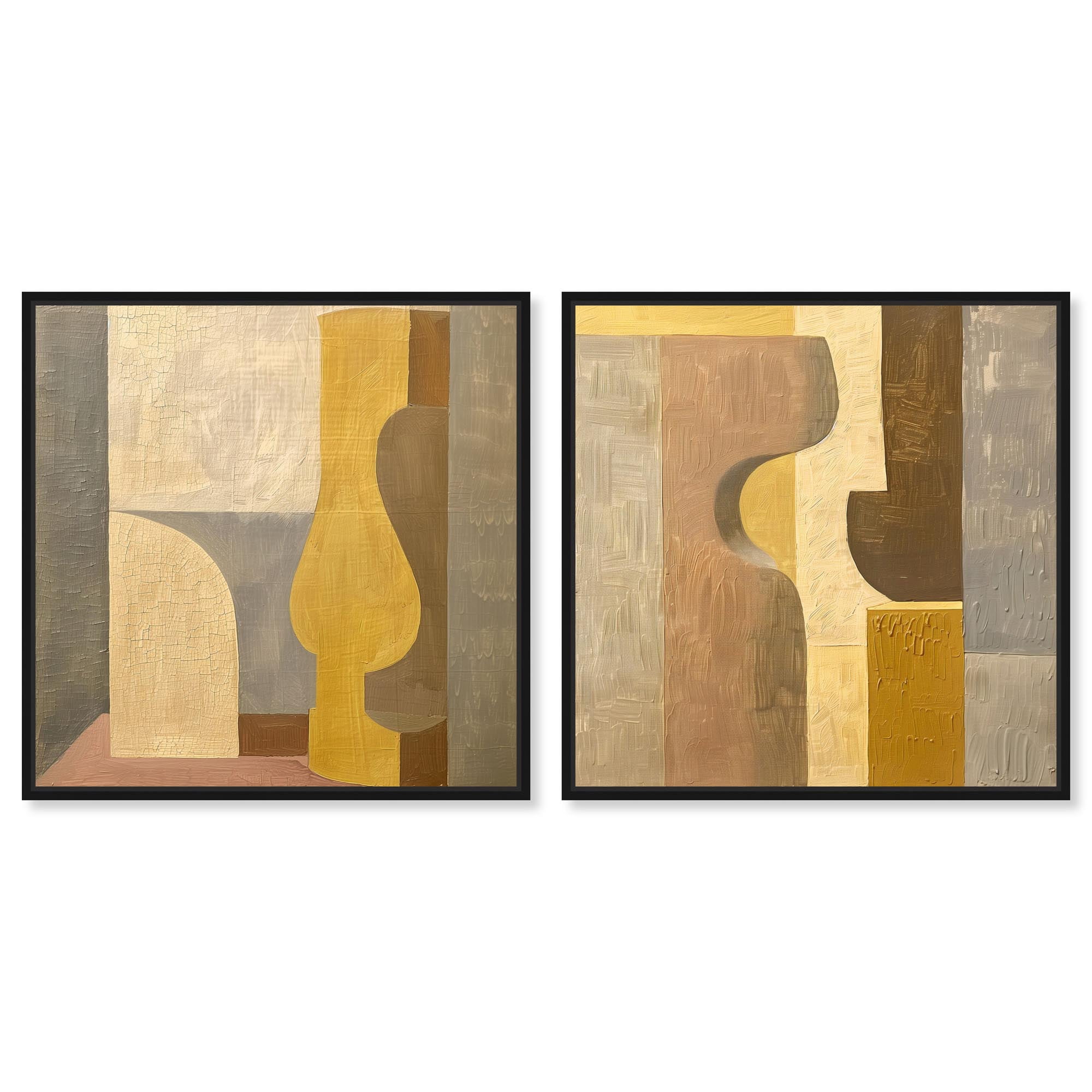 Columnar Forms Set Canvas Print Beige Wall Decor Set by Art Remedy ...