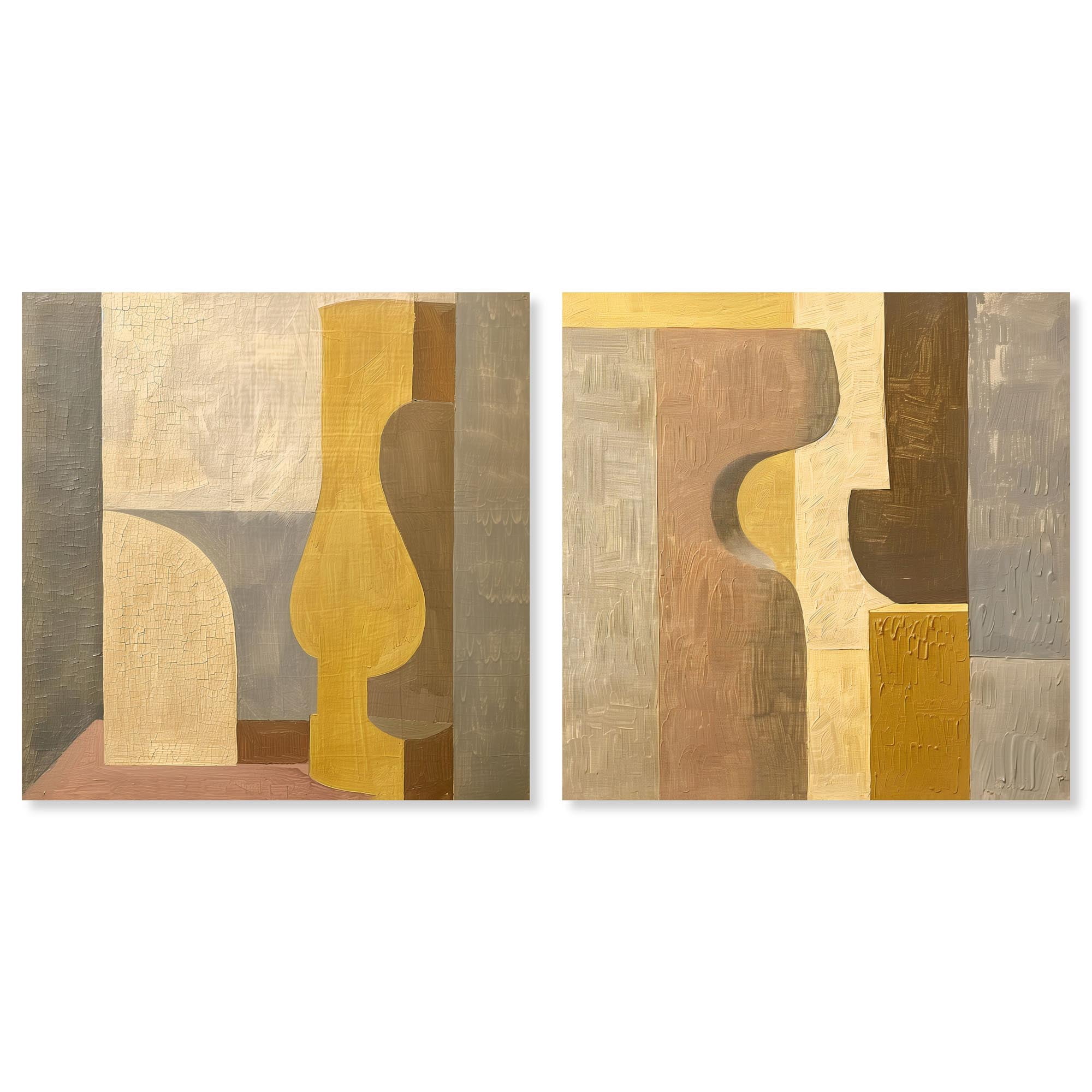 Columnar Forms Set Canvas Print Beige Wall Decor Set by Art Remedy ...